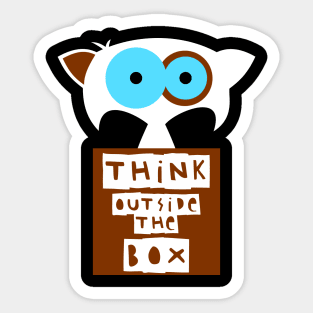 Funny cat – Think outside the box. (Chopin) Sticker
